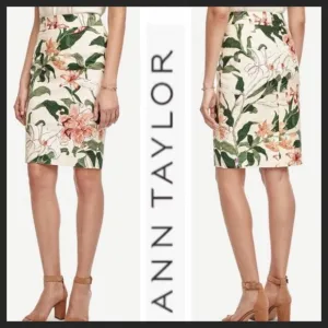 Ann Taylor Petite Garden Floral Pencil Skirt