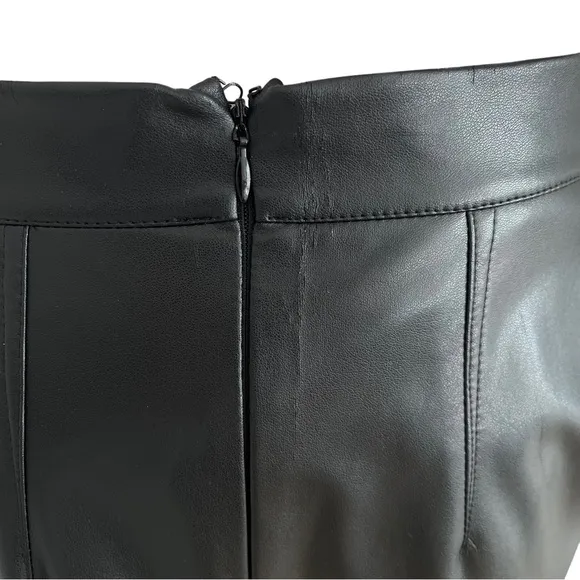 Anne Fontaine Vegan Black Faux Leather Pencil Skirt Women Size 38/US 2-4