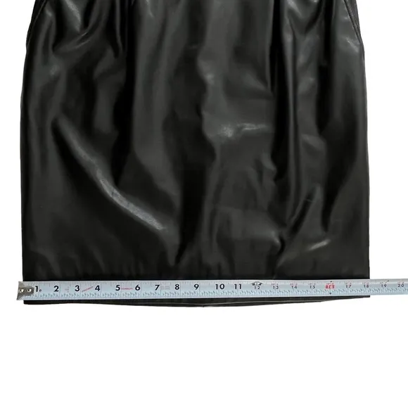 Anne Fontaine Vegan Black Faux Leather Pencil Skirt Women Size 38/US 2-4