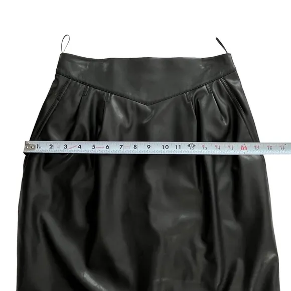 Anne Fontaine Vegan Black Faux Leather Pencil Skirt Women Size 38/US 2-4