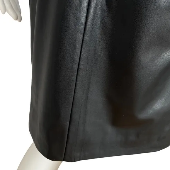 Anne Fontaine Vegan Black Faux Leather Pencil Skirt Women Size 38/US 2-4
