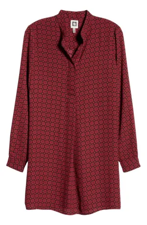 Anne Klein Womens Floral-Print Long-Length Tunic 10855561