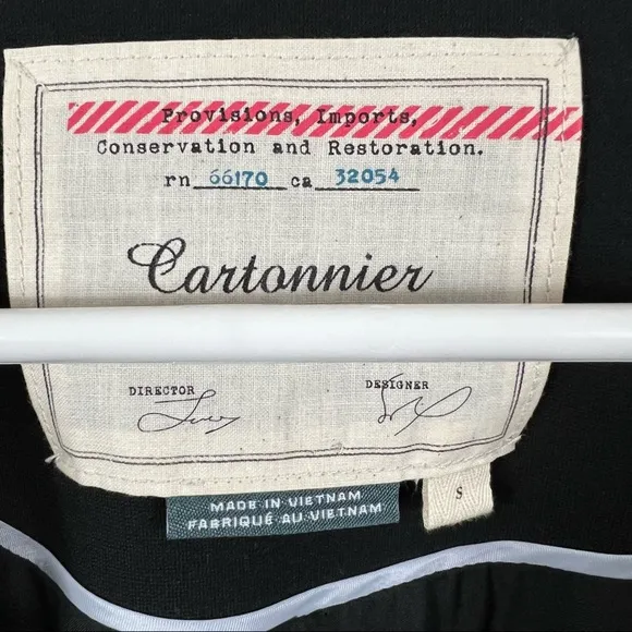 Anthropologie Cartonnier Black Bell Sleeve Blazer S