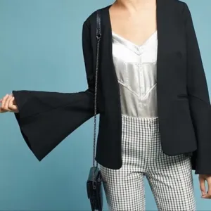 Anthropologie Cartonnier Black Bell Sleeve Blazer S