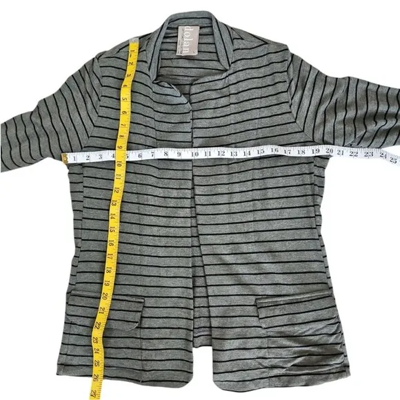 Anthropologie Dolan Open Jacket office Blazer Striped Green Black Womens size L