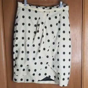 Anthropologie Eva Franco Ivory Dot Pencil Skirt 8