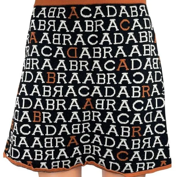 Anthropologie Maeve Abracadabra Black Multicolor Knit Mini A-Line Pencil Skirt S