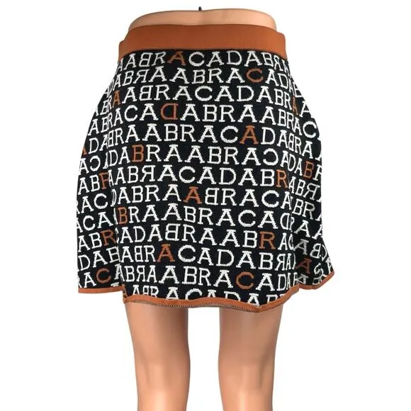 Anthropologie Maeve Abracadabra Black Multicolor Knit Mini A-Line Pencil Skirt S
