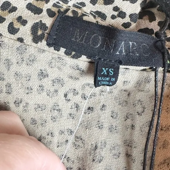 Anthropologie Monarc Leopard Animal Print Trench Jacket Blazer Women’s Size XS