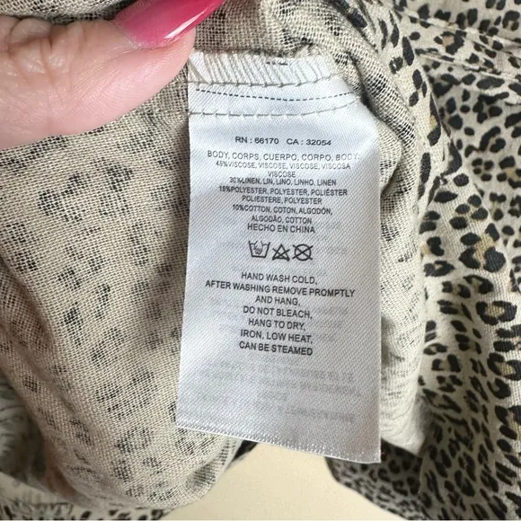 Anthropologie Monarc Leopard Animal Print Trench Jacket Blazer Women’s Size XS