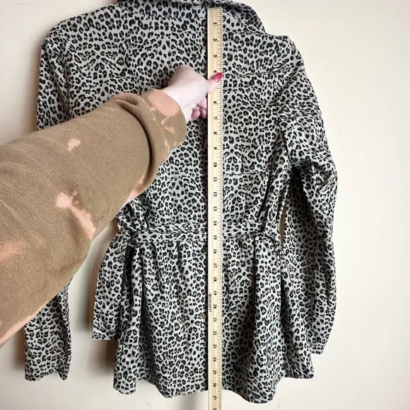 Anthropologie Monarc Leopard Animal Print Trench Jacket Blazer Women’s Size XS