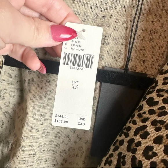 Anthropologie Monarc Leopard Animal Print Trench Jacket Blazer Women’s Size XS