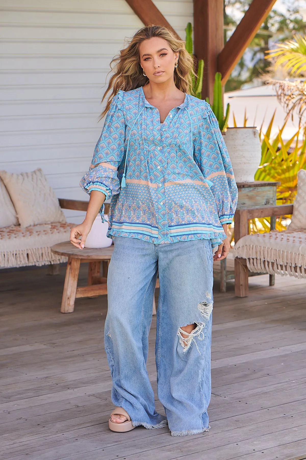 Aries Blouse - Sea Eden