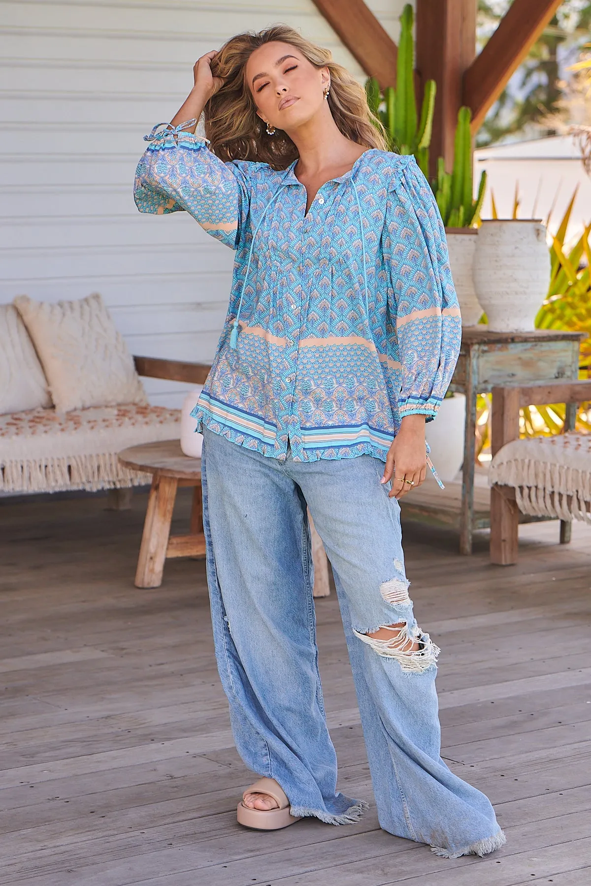 Aries Blouse - Sea Eden