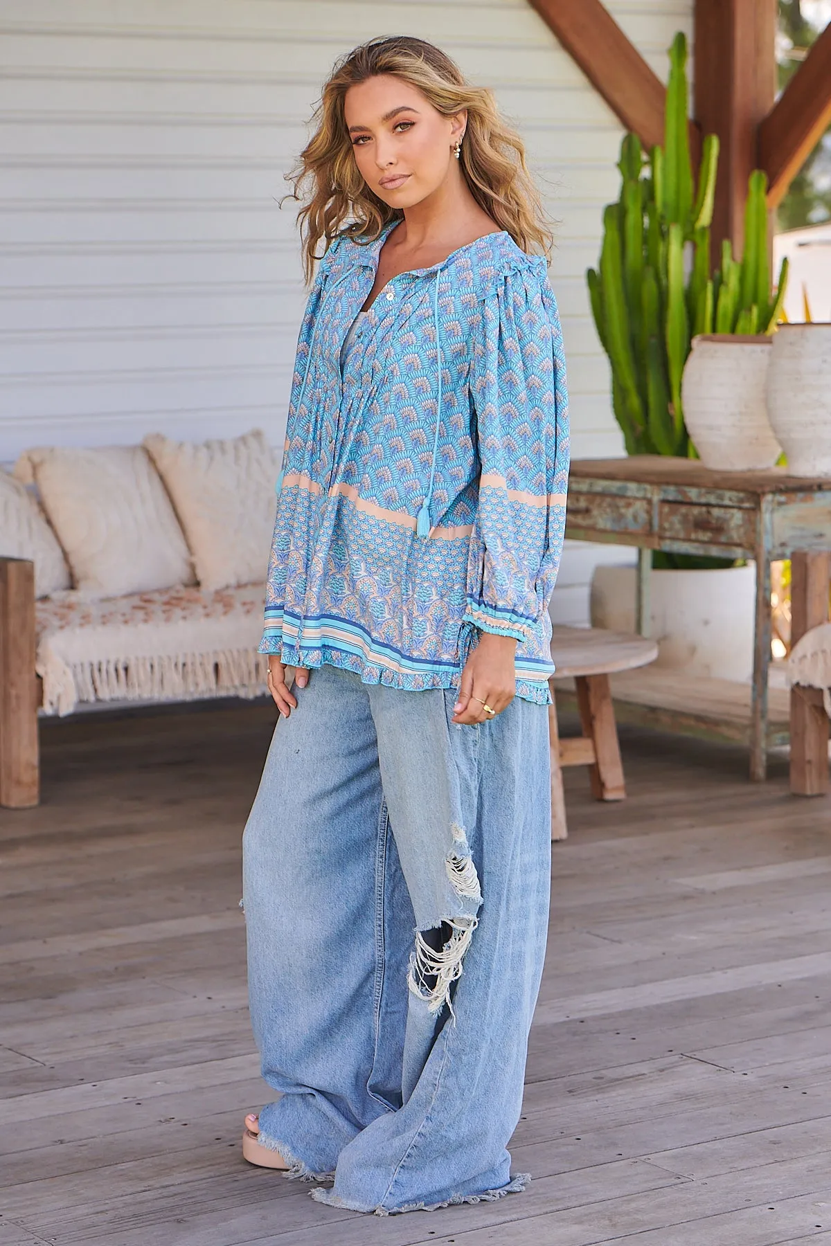 Aries Blouse - Sea Eden