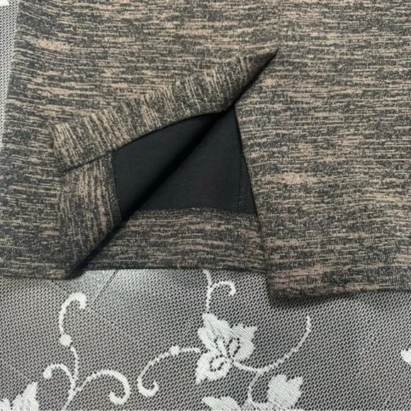 Aritzia Wilfred Azeveda Heathered Black/Brown  pull on pencil skirt Size Med
