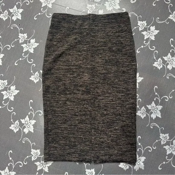Aritzia Wilfred Azeveda Heathered Black/Brown  pull on pencil skirt Size Med