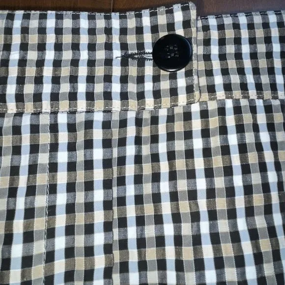 Armani Collezioni 8 Checkered Pencil Skirt in Black/Tan/White Made in Italy