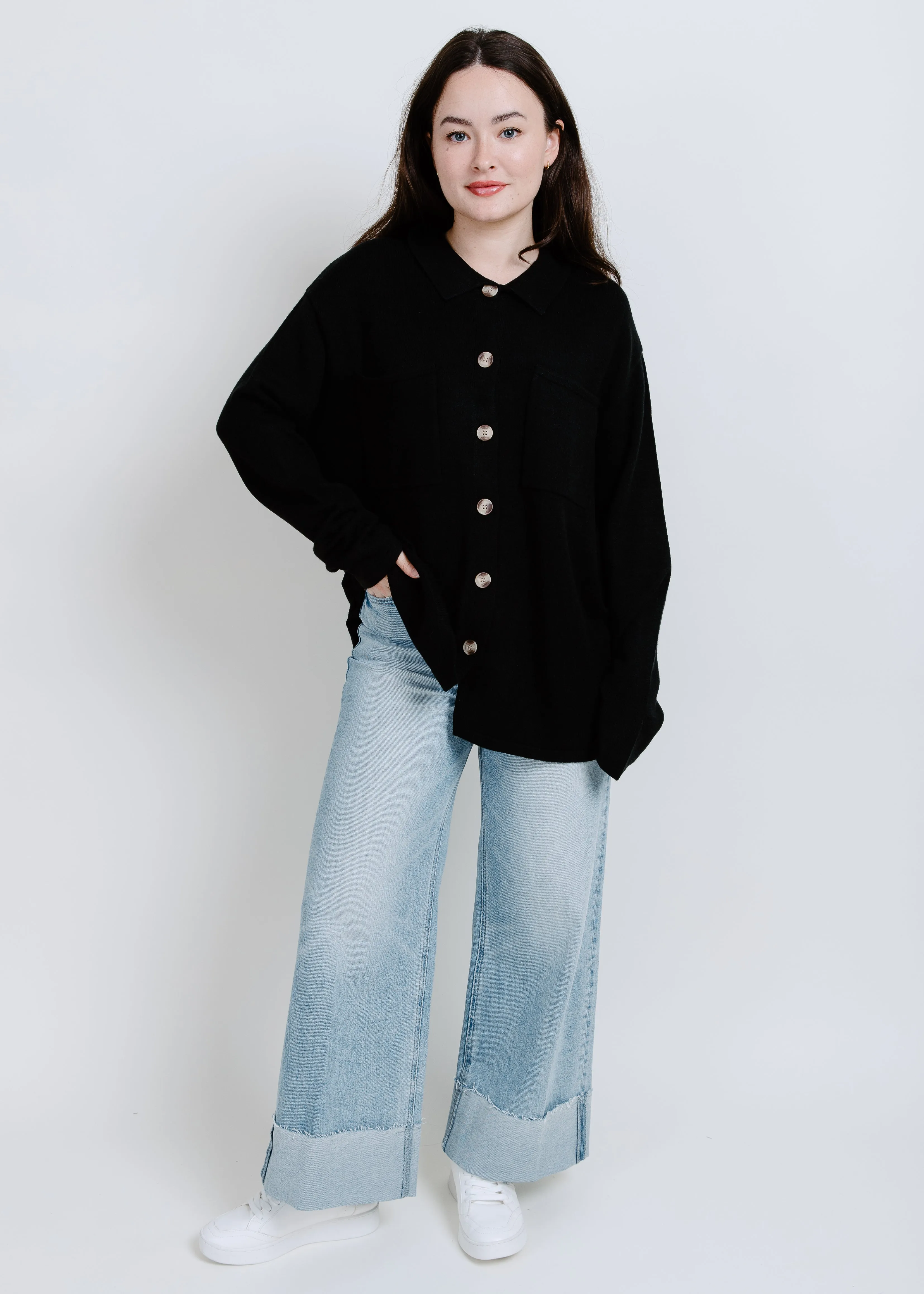Aspen Buttoned Cardigan - Black
