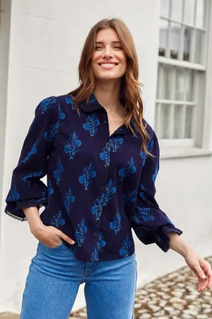Aspiga Womens Amaya Cord Blouse - Blue poppy