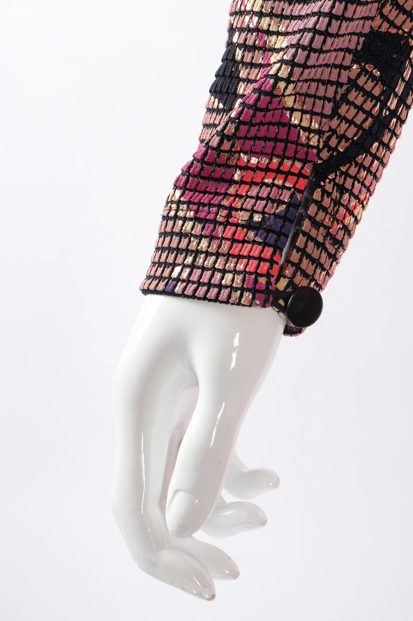 Asymmetrical Mosaic Mesh Cutout Dress