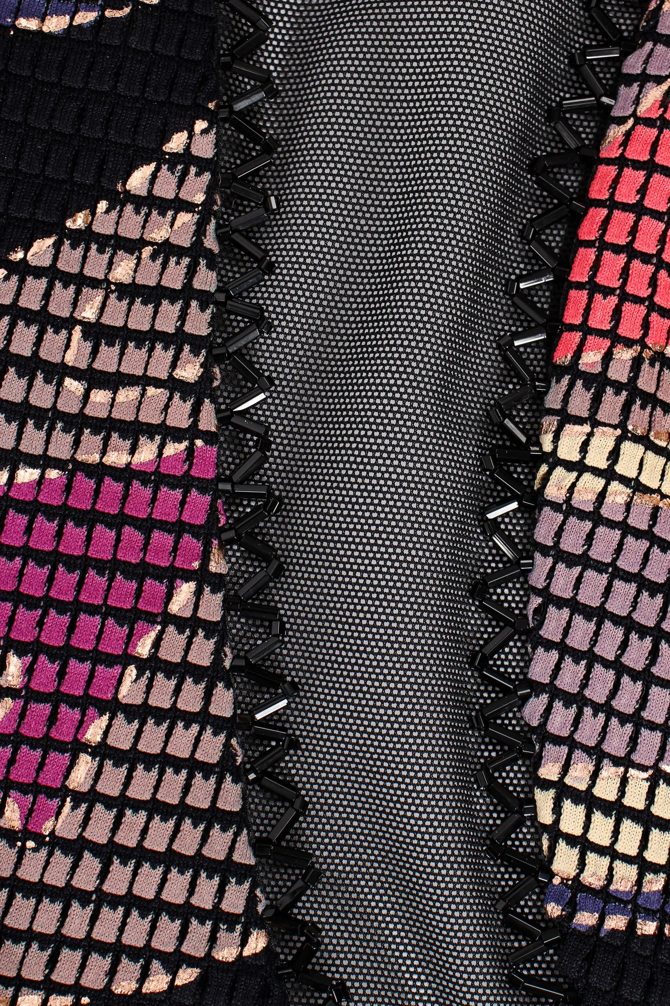 Asymmetrical Mosaic Mesh Cutout Dress