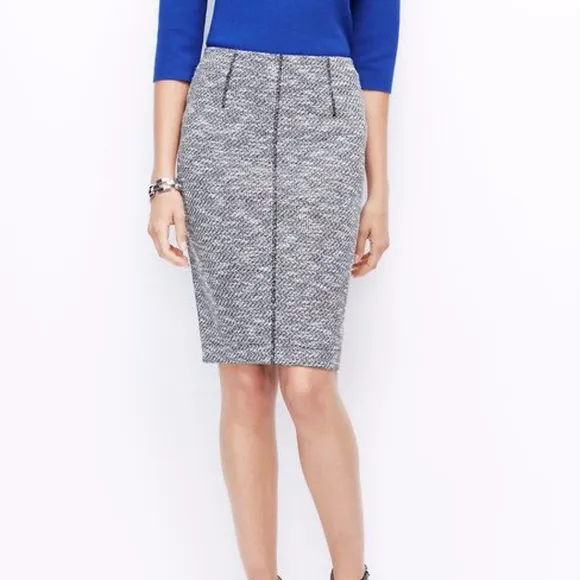 AT Curvy Tipped Tweed Pencil Skirt EUC