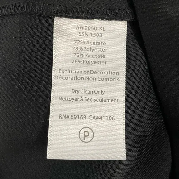 ATM Anthony Thomas Melillo Revolve Black Satin Tuxedo Pencil Skirt Size 8
