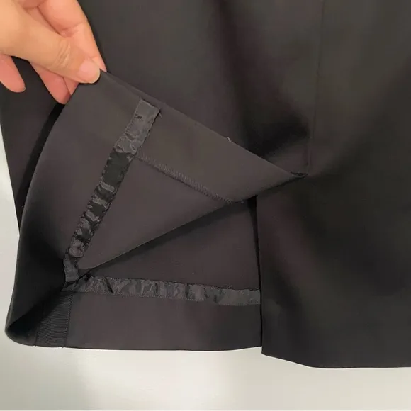 ATM Anthony Thomas Melillo Revolve Black Satin Tuxedo Pencil Skirt Size 8