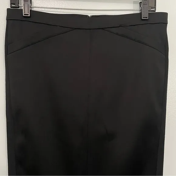 ATM Anthony Thomas Melillo Revolve Black Satin Tuxedo Pencil Skirt Size 8