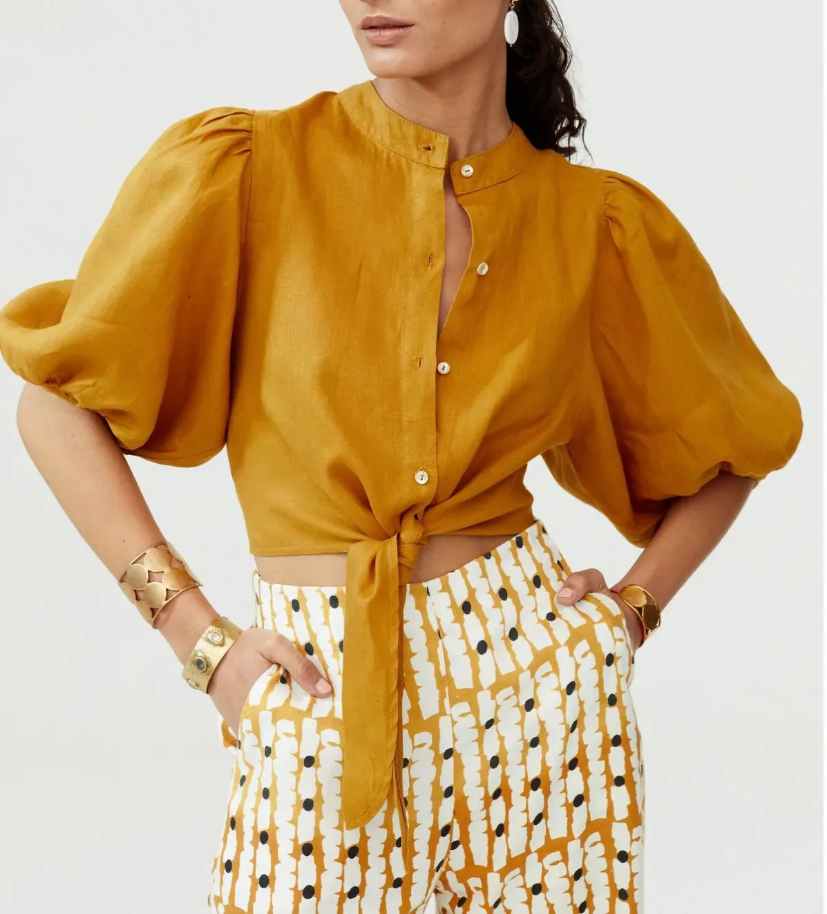 Aurora Crop Top Mustard
