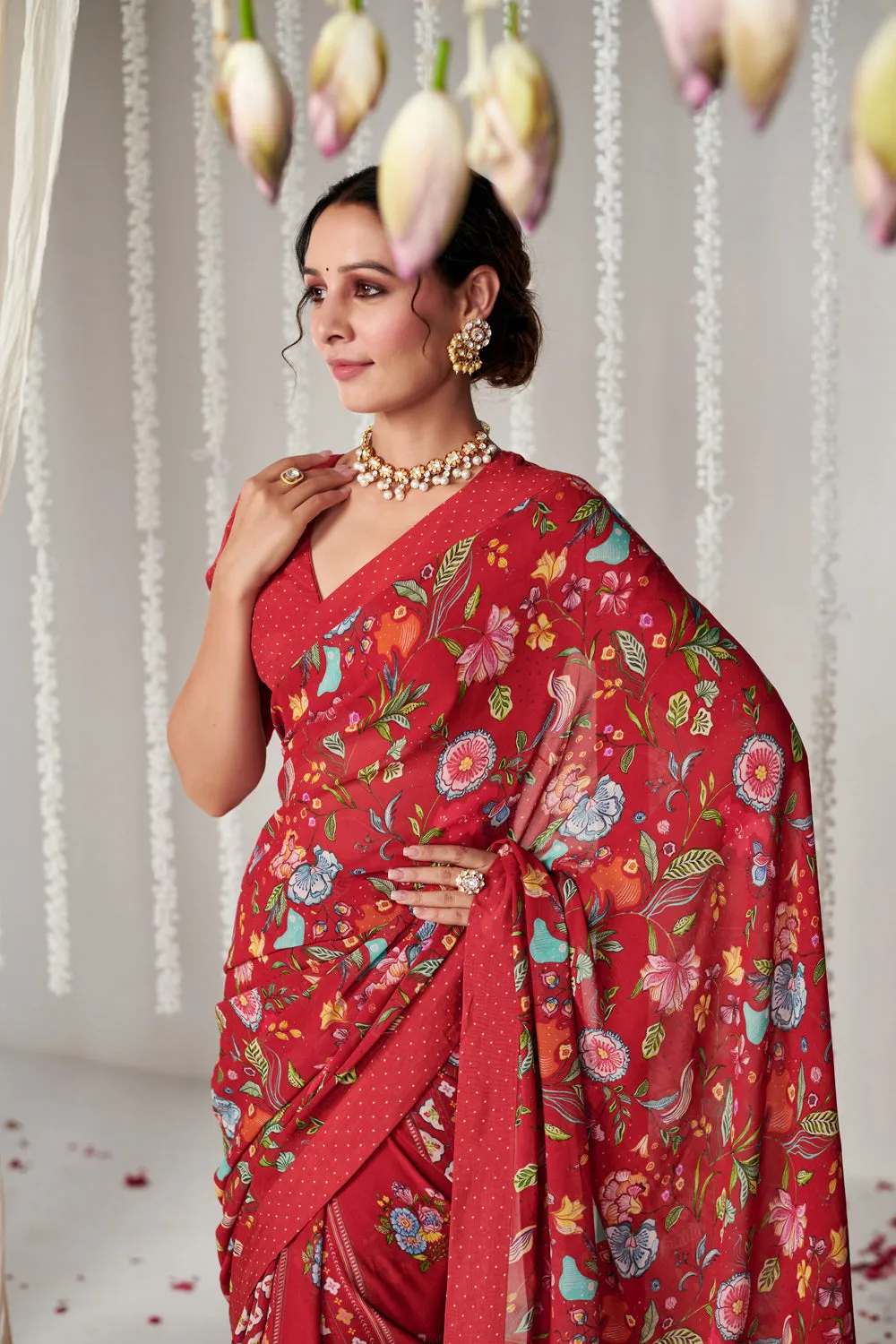 Bagicha Red Saree Set Of 2