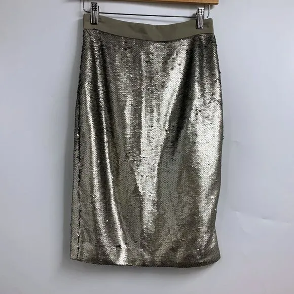 Banana Republic Women's Sequin Knee Length Pencil Skirt SIze 0 NWT