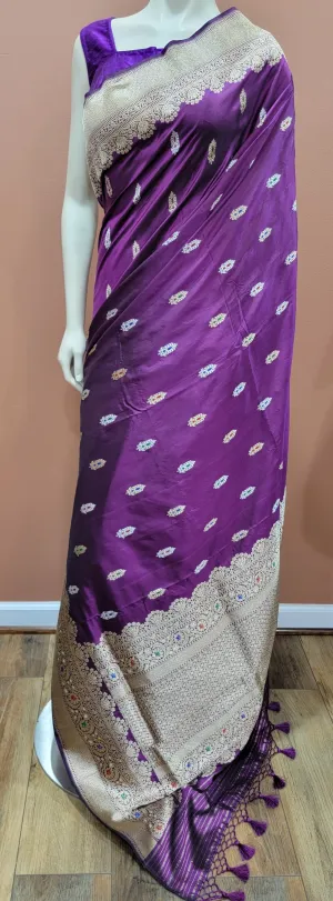 Banaras Katan Minakari Saree w/ Custom Blouse