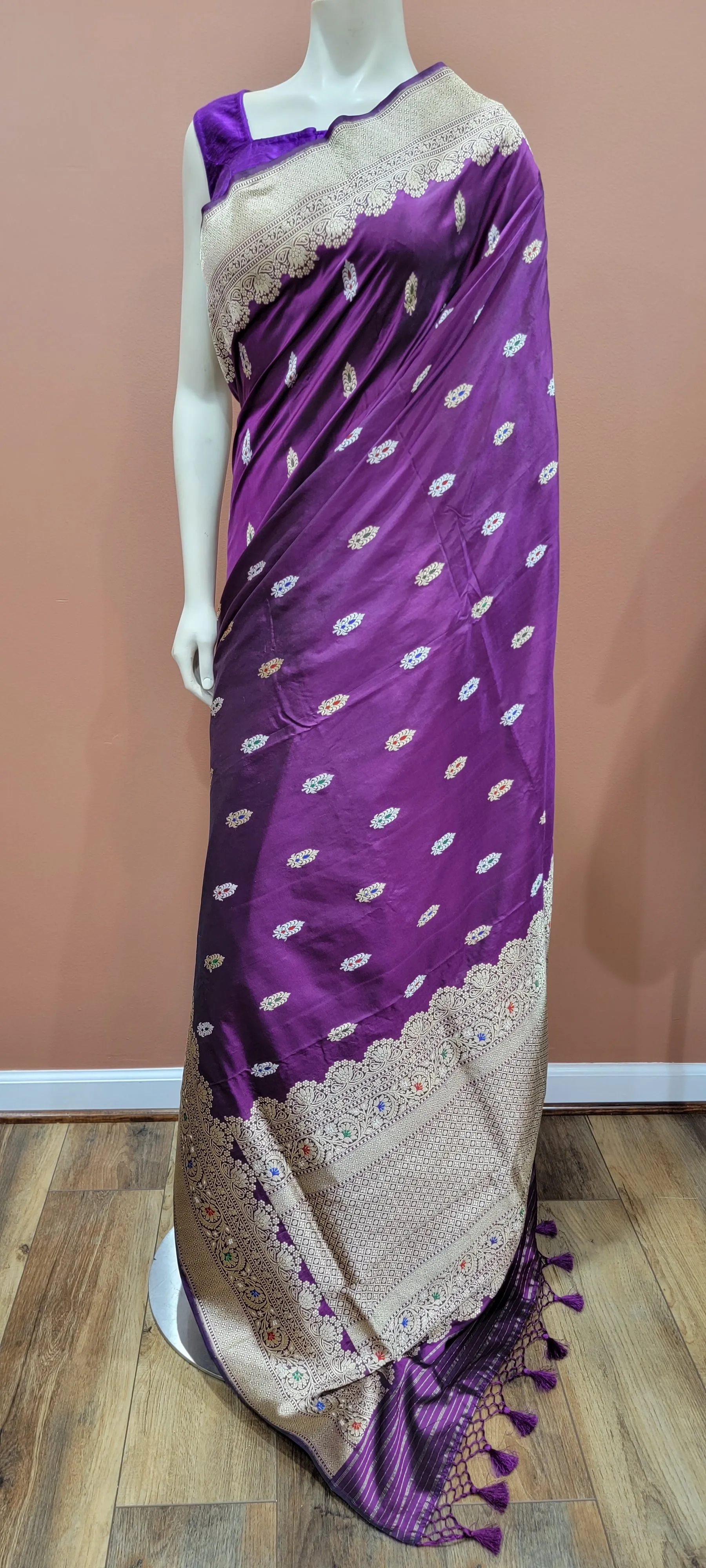 Banaras Katan Minakari Saree w/ Custom Blouse