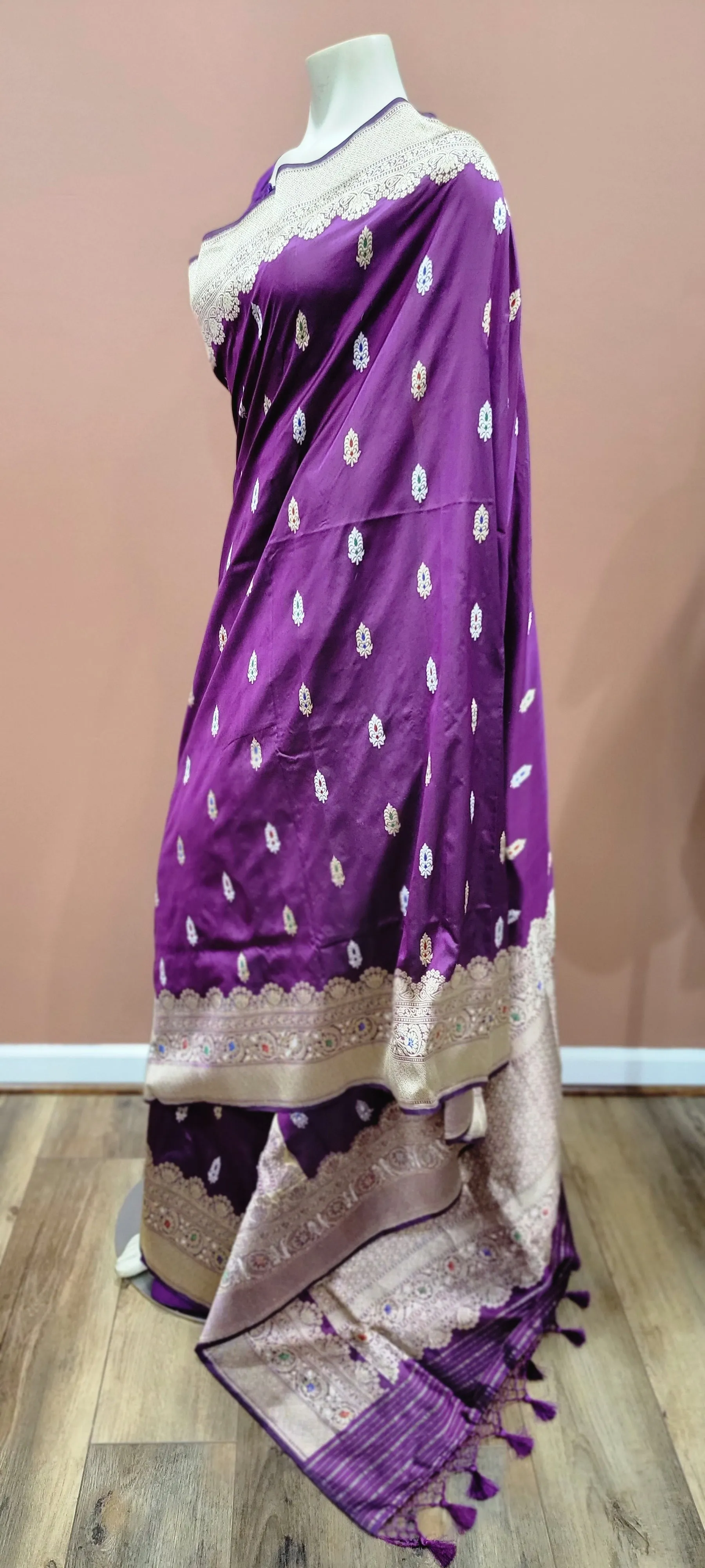 Banaras Katan Minakari Saree w/ Custom Blouse