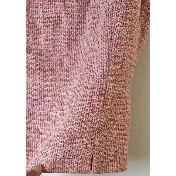 BANDOLINO Tweed Skirt Set Sz 4 w/Belt Clueless Mean Girl Pink Preppy Academia