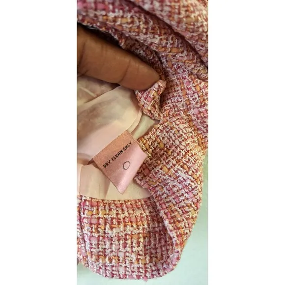 BANDOLINO Tweed Skirt Set Sz 4 w/Belt Clueless Mean Girl Pink Preppy Academia