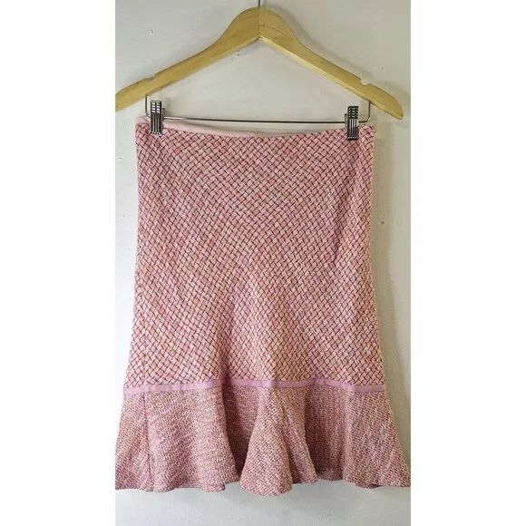 BANDOLINO Tweed Skirt Set Sz 4 w/Belt Clueless Mean Girl Pink Preppy Academia