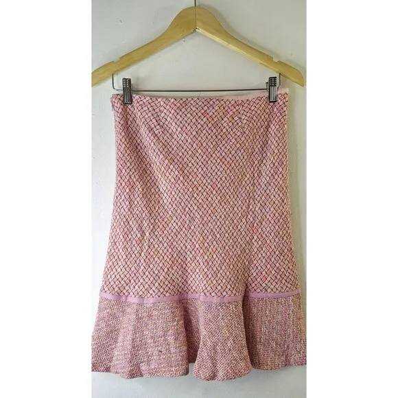 BANDOLINO Tweed Skirt Set Sz 4 w/Belt Clueless Mean Girl Pink Preppy Academia