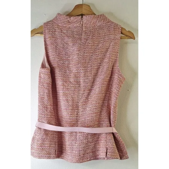 BANDOLINO Tweed Skirt Set Sz 4 w/Belt Clueless Mean Girl Pink Preppy Academia