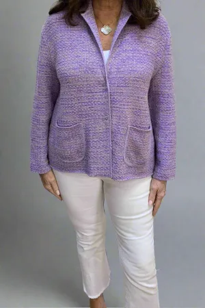 Base Milano Knit Jacket in Purple