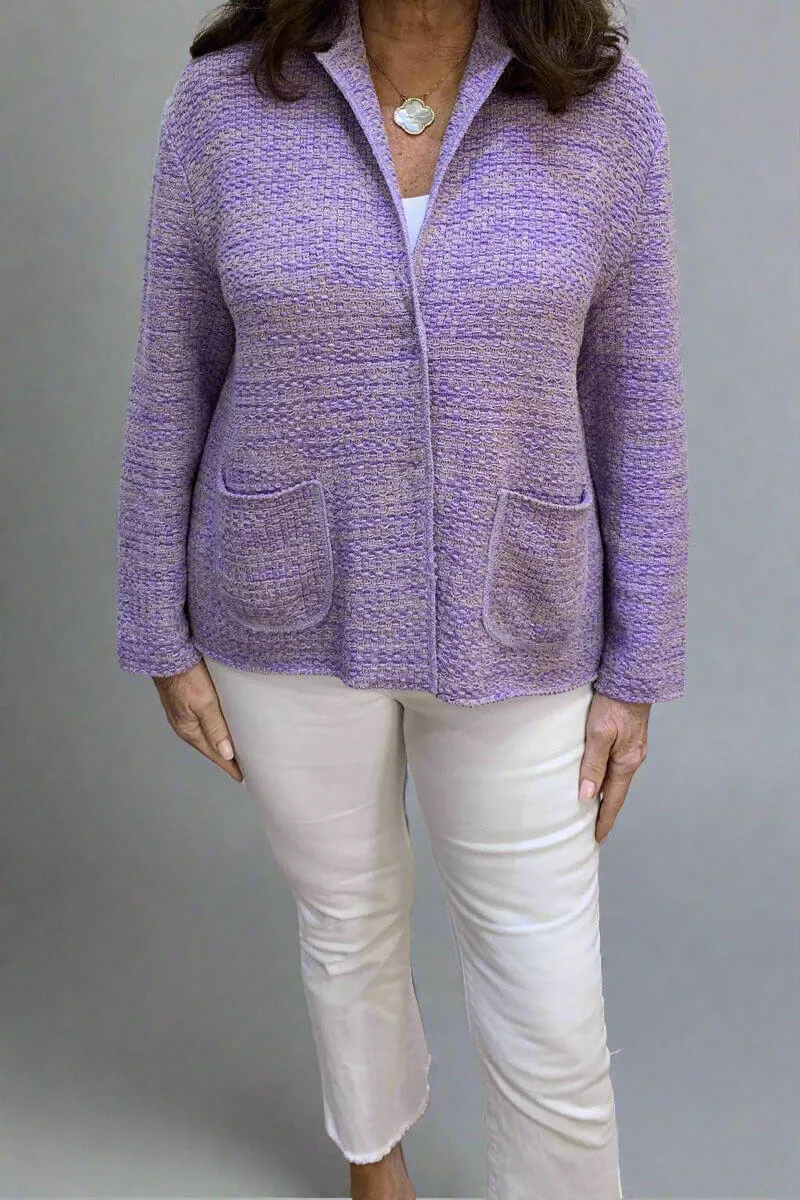 Base Milano Knit Jacket in Purple