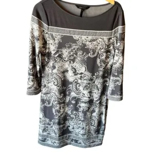 Bcbgmaxazria Gray Ombre Floral Paisley Long Sleeved Sheath Dress - Women | Color