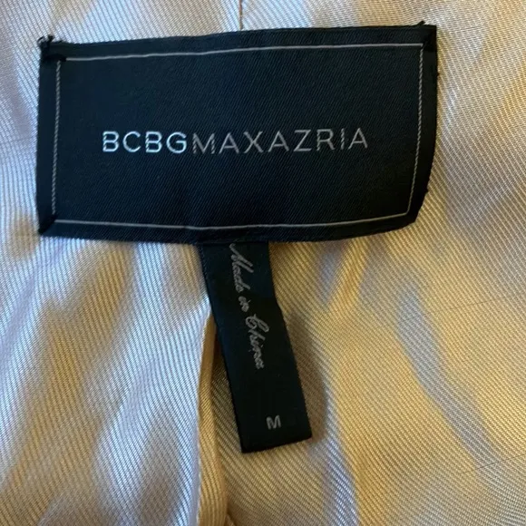 BCBGMaxazria Haden sequin long blazer in bare pink color Size Medium