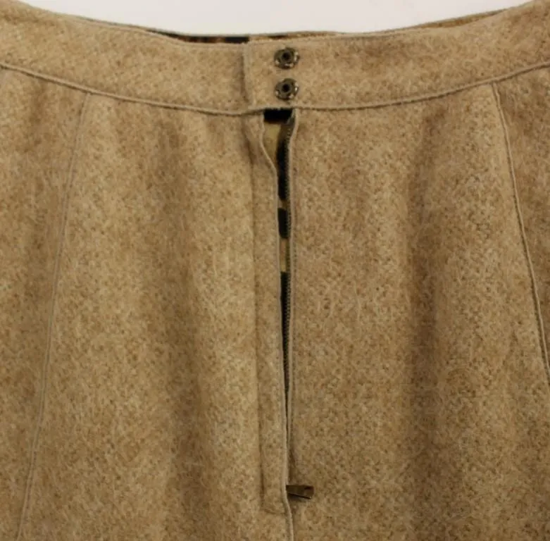 Beautiful Beige Alpaca Knee Length Skirt for Women