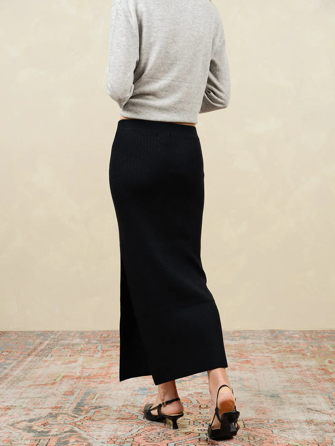 Betsi Cashmere Side Slit Pencil Skirt for Women
