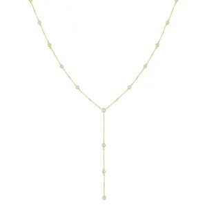 Bezel X Bar Lariat