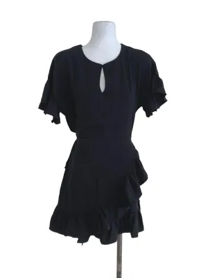 Black Plain A-Line Dress