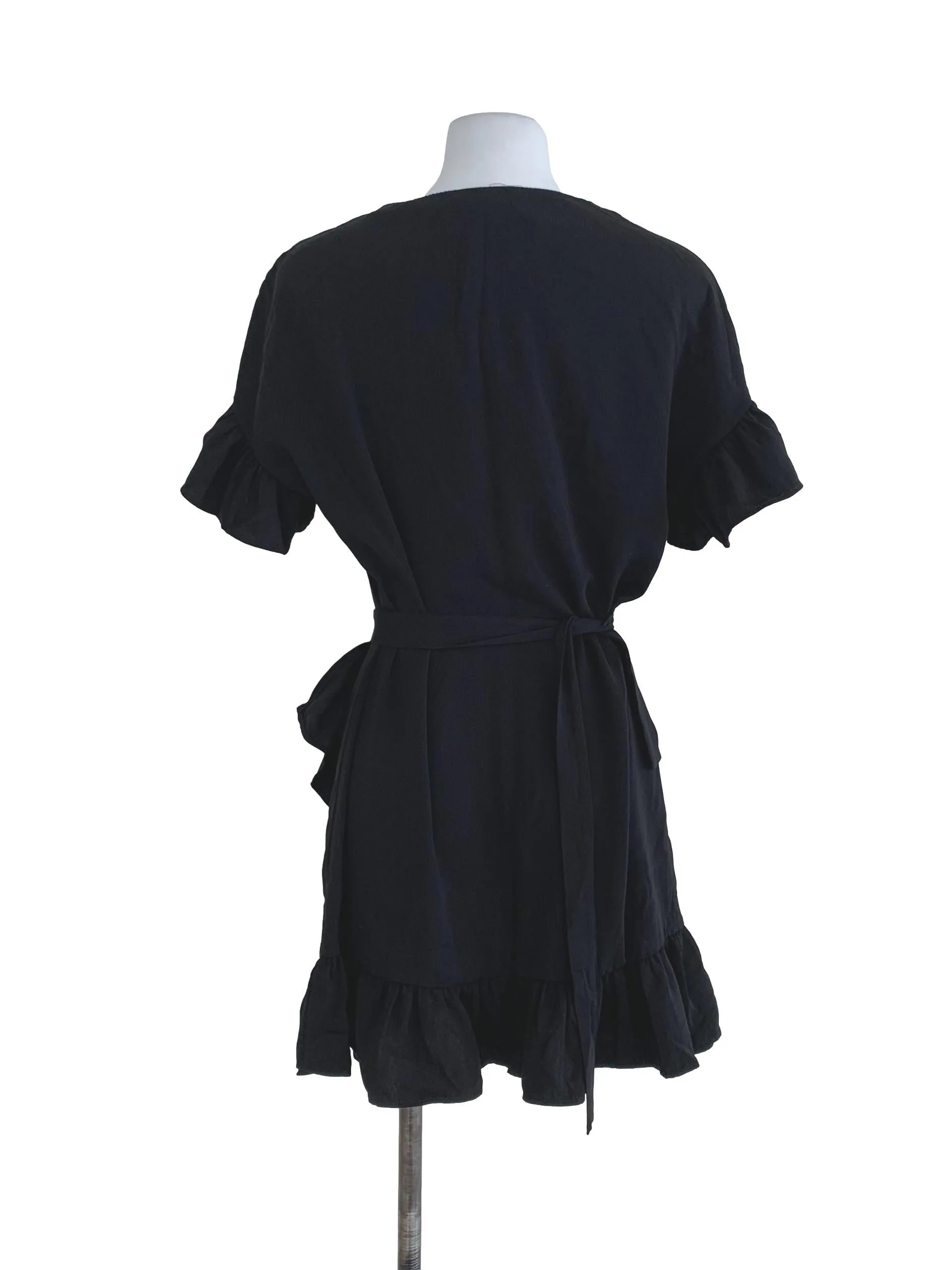 Black Plain A-Line Dress